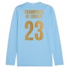 Camiseta de fútbol Manga Larga Manchester City Champions of Europe Primera Equipación 23-24 - Hombre